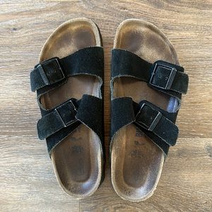 Arizona Soft Footbed Suede Leather Black Size 36